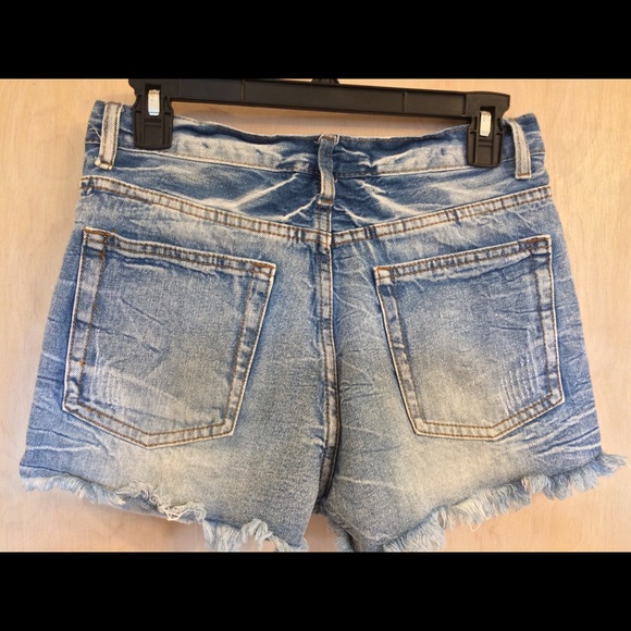 Signature8 High Waisted Distressed Denim Shorts - Picture 2 of 4